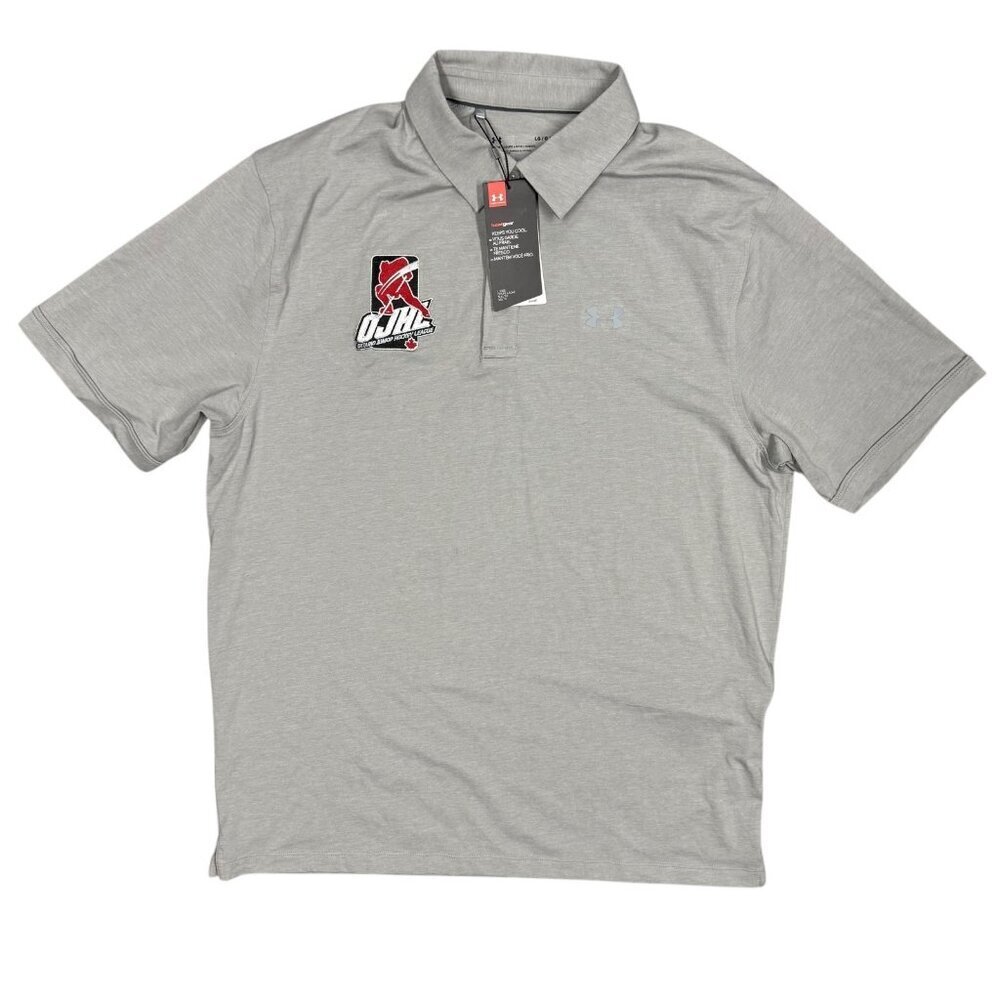 NWT Under Armour HeatGear OJHL Hockey Polo Shirt Stretch Short Sleeve Large